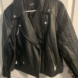 EXPRESS Vegan Leather Quilted Moto Jacket
